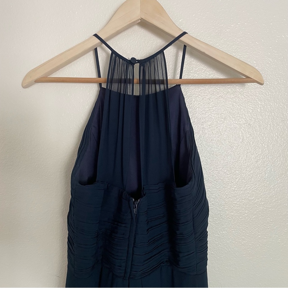 #LEVKOFF Bridesmaids Navy Chiffon Maxi Dress / Gown Size 4 - Picture 7 of 11